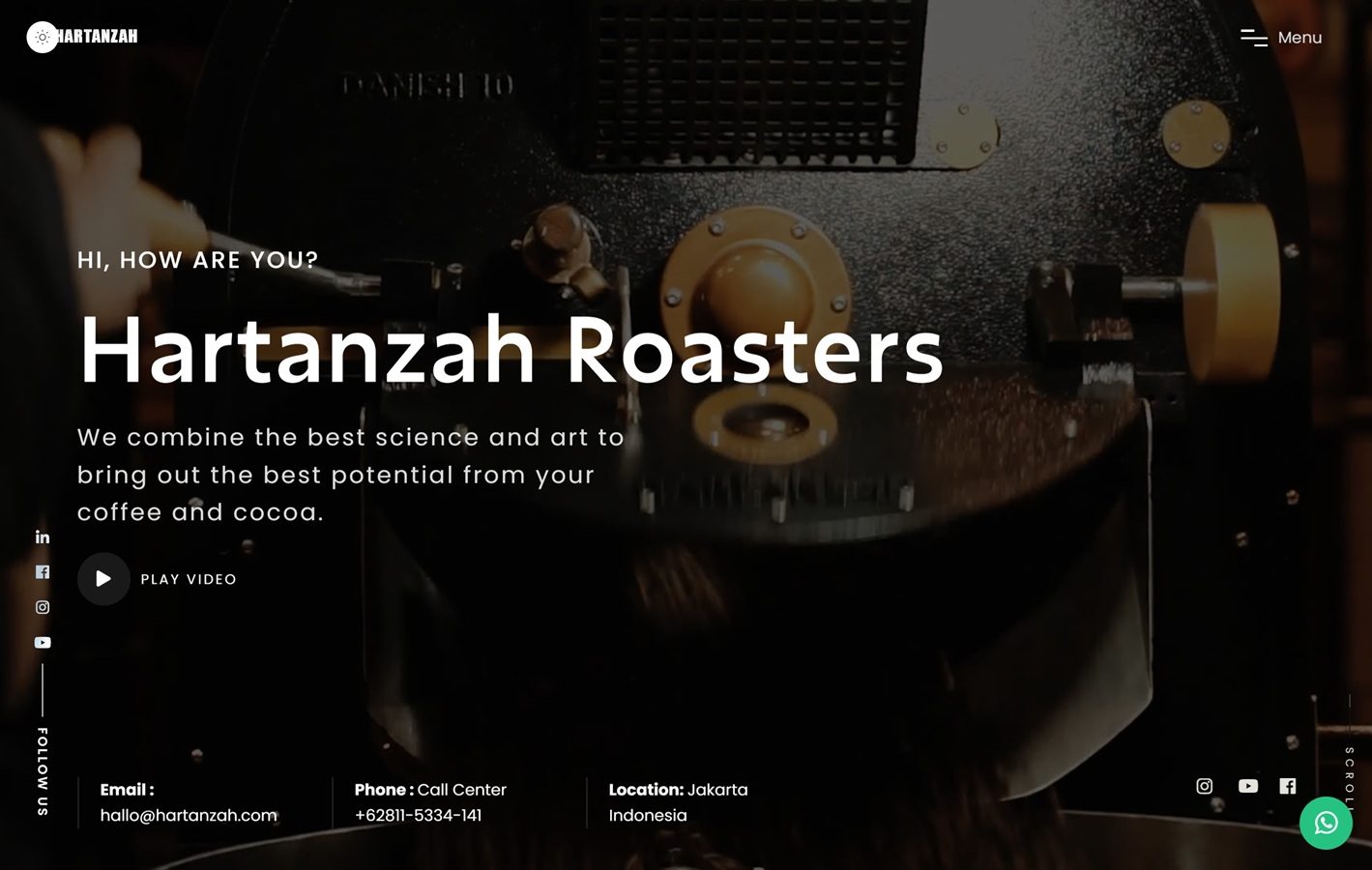 Hartanzah website screenshot — homepage